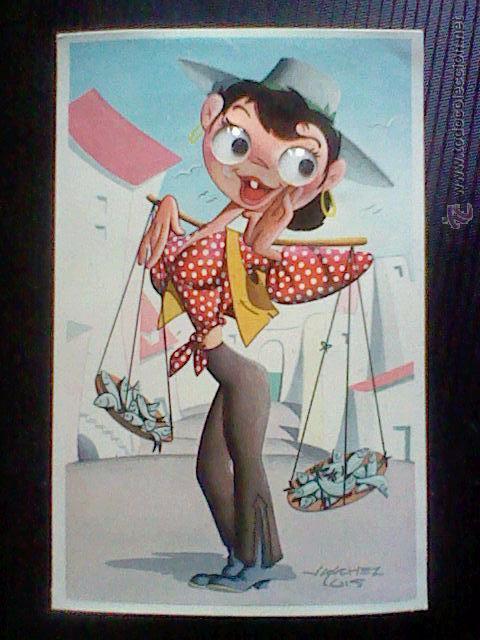 Postais: pescadera caricatura ojos moviles ed cimer n&ordm; 316 escrita ilustrada por Sanchez Luis *B35