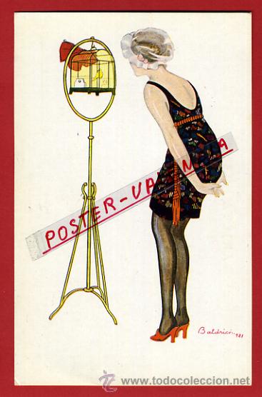 Postkarten: POSTAL BALCRICH, MUJER CON CANARIO, P98488