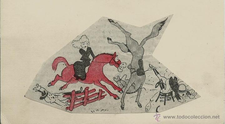 Postcards: POSTAL ANTIGUA DE UN DIBUJO  DAMA EN SALTO DE CABALLO  SOBRE CARTULINA SIN CIRCULAR