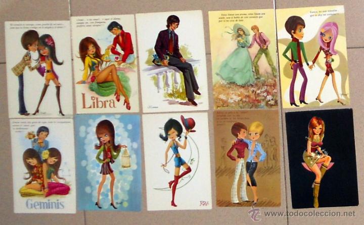 Lote 10 Postales Antiguas Dibujos Caricaturas Verkauft Durch