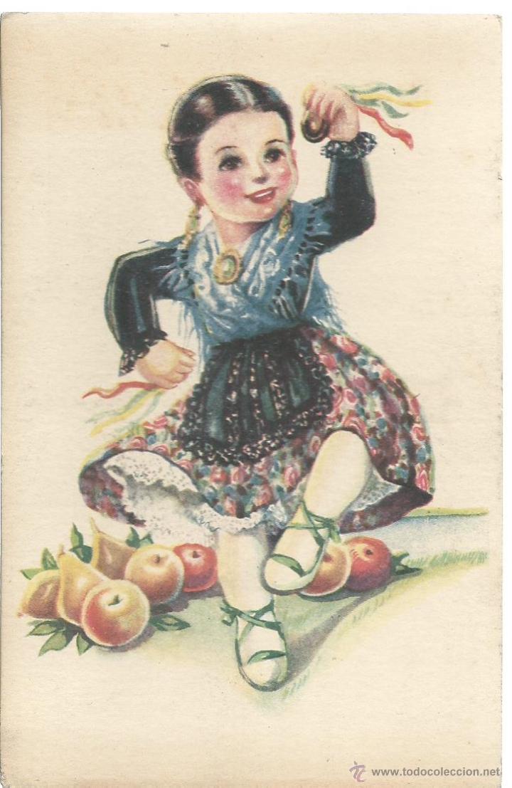 Postcards: POSTAL ANTIGUA NI&Ntilde;A ARAGONESA  CIRCULADA A&Ntilde;OS 50 - 60