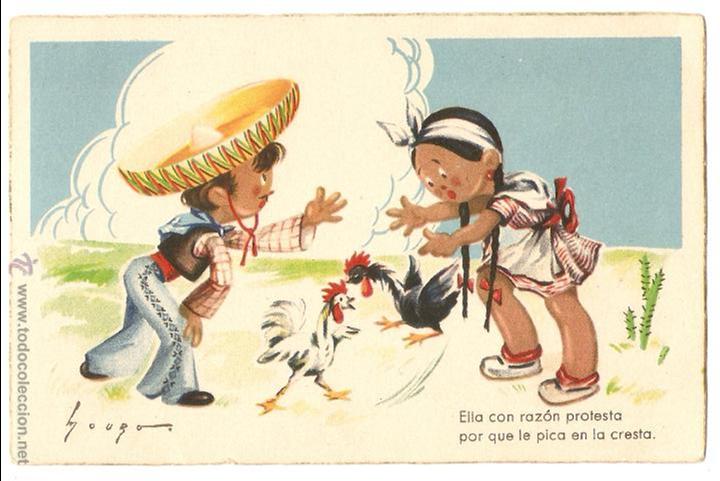 Postcards: POSTAL - EDICIONES COL&Oacute;N - POLITIPIA ART&Iacute;STICA BENISI - SERIE 121 / 1 - ILUSTRADOR MOURO