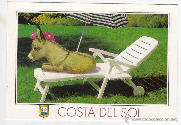 Postais: -62911 POSTAL DIBUJO BURRO, COSTA DEL SOL, MALAGA, ANIMALES, ESCUDO DE ORO