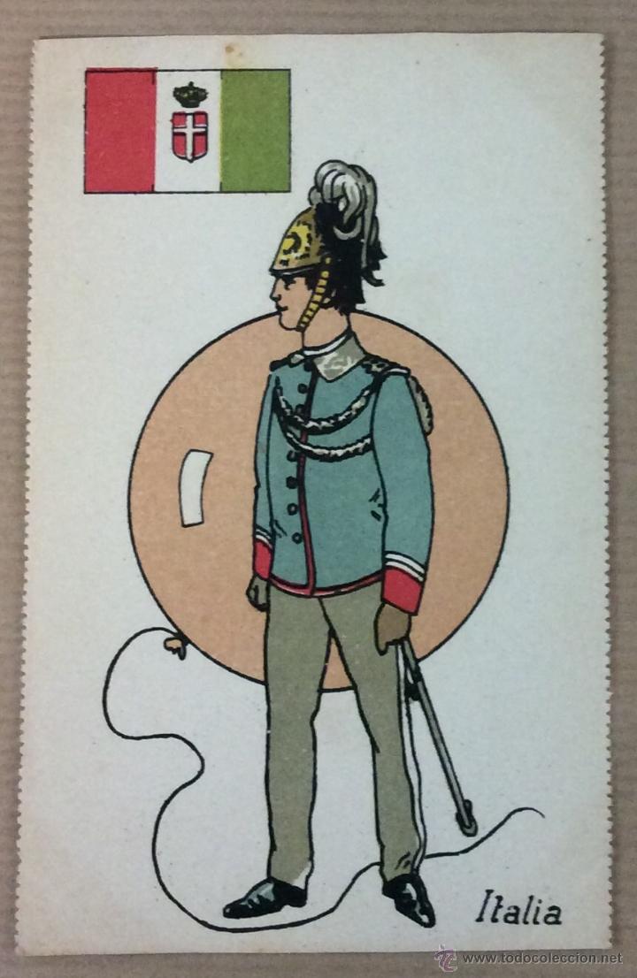 Postais: ITALIA. POSTAL ILUSTRADA. SOLDADO. GLOBO. BANDERA.