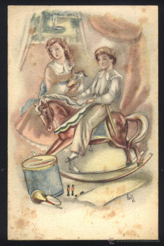 Postcards: A-2651- ANTIGUA POSTAL CON DIBUJO DE FLORIT