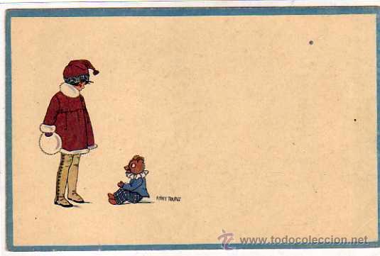 Cartoline: Postal ilustrador Italiano Anny Tekauz Serie 11 Marchesi & pavignani Bologna. Ni&ntilde;a con oso