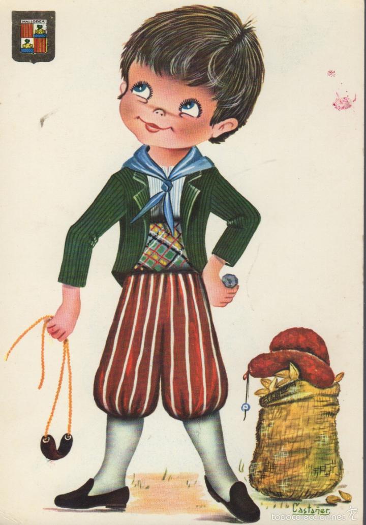 Postales: postal de ni&ntilde;o con honda - n&ordm; 30 trajes regionales baleares