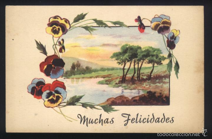 Cartoline: A-2913- ANTIGUA POSTAL DE FELICITACI&Oacute;N CON DIBUJO.