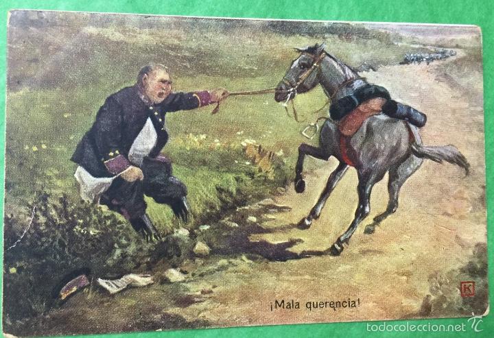 Postais: Antigua postal humor&iacute;stica - &iexcl;Mala querencia!