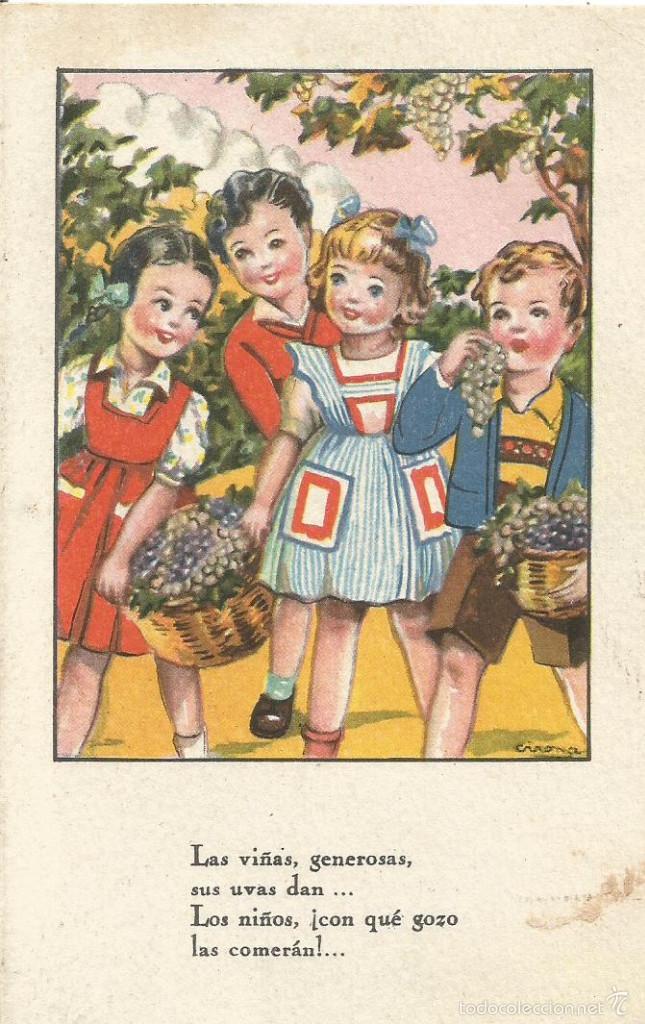 antigua postal dibujo caricatura niños ilustrad - Comprar Postales antiguas  de Dibujos y Caricaturas en todocoleccion - 59660279