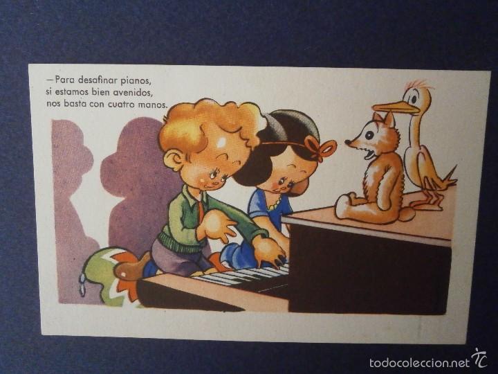 Postcards: antigua postal dibujo caritatura ni&ntilde;os escrita