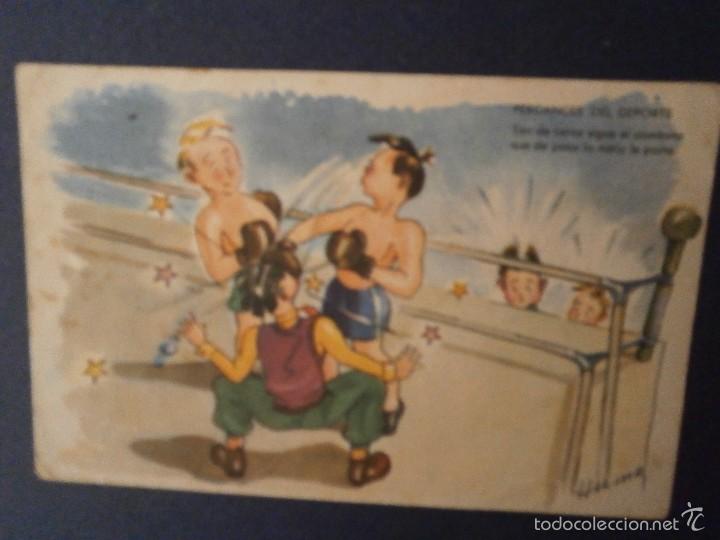 Postais: antigua postal dibujo caritatura ni&ntilde;os escrita