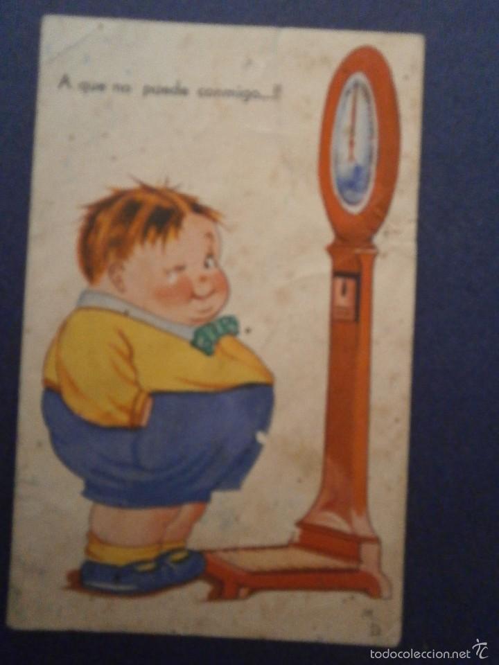 Postais: antigua postal dibujo caritatura ni&ntilde;o escrita