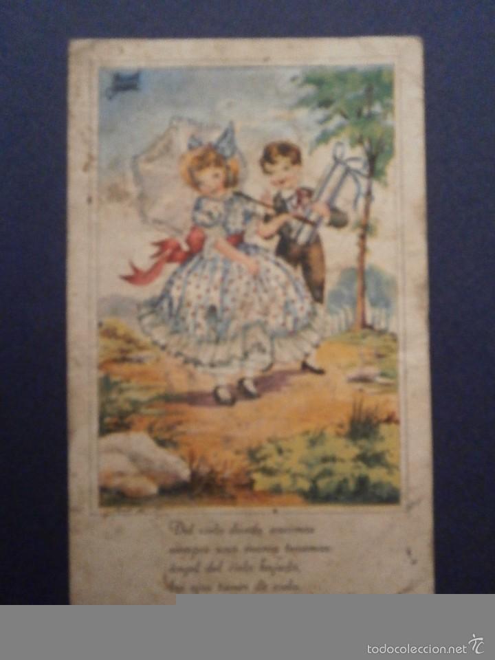 Postais: antigua postal dibujo caritatura ni&ntilde;os escrita