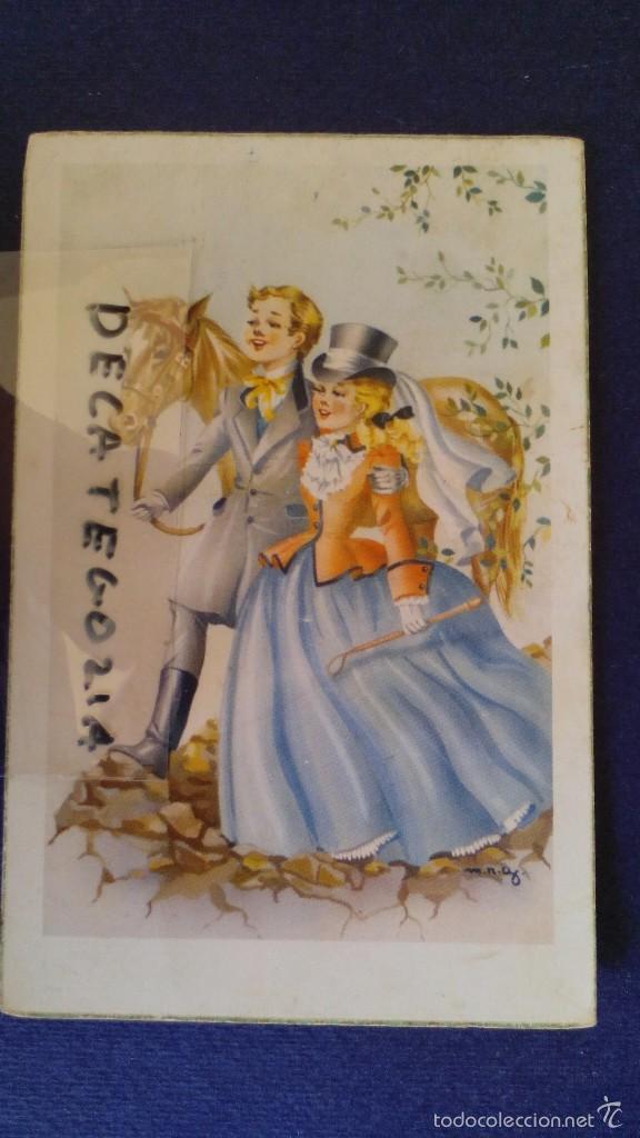 Postais: bonita postal ilustrada  serie 201 escrita a&ntilde;o 1955