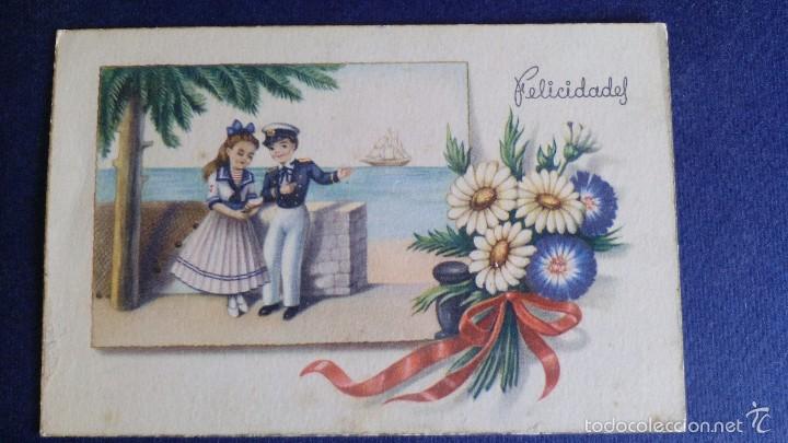 Cartoline: bonita postal ilustrada  escrita a&ntilde;o 1950
