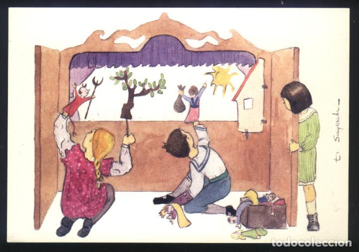 Postkarten: A-3608- POSTAL CON DIBUJO DE EULALIA SAYRACH. ELS NENS I ELS JOCS.