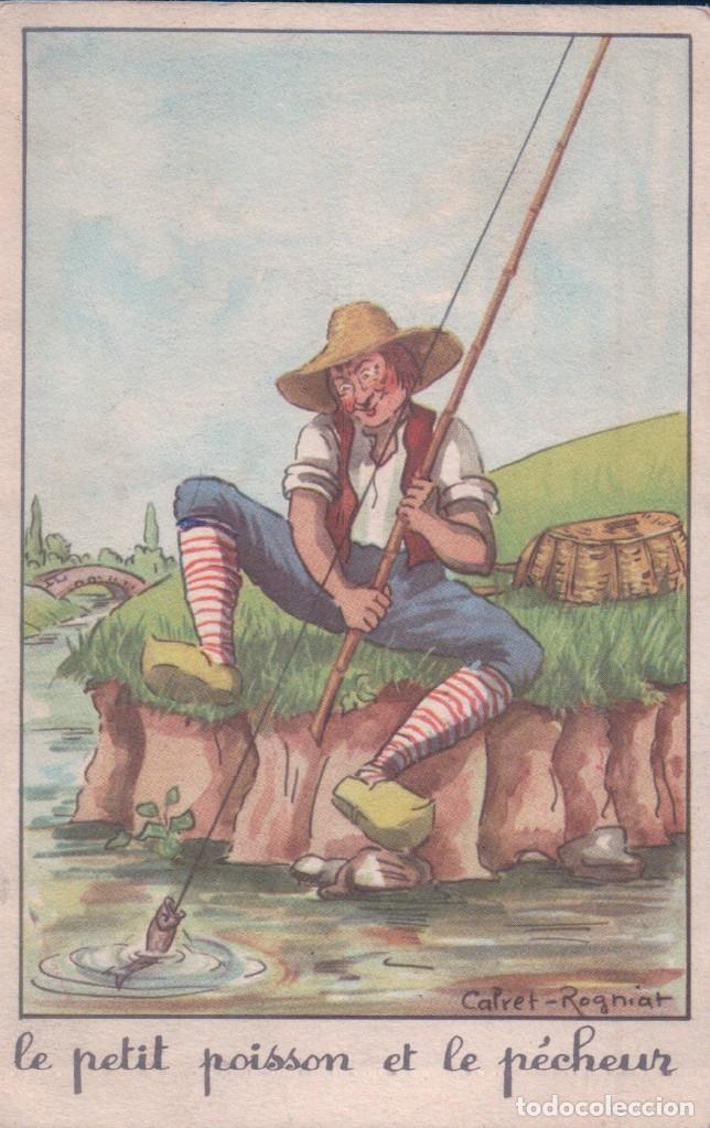 postal el pequeño pez y el pescador. jean de la - Comprar Postales