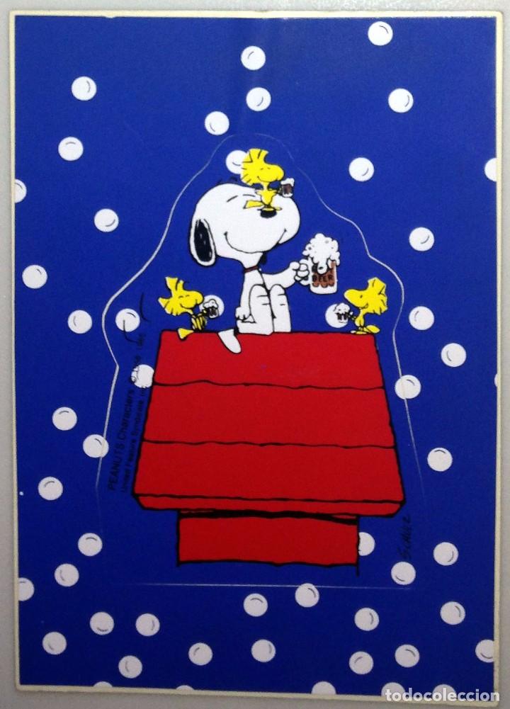 Postales: Postal pegatina adhesivo Snoopy Peanuts, Hallmark, a&ntilde;os 80, sin circular