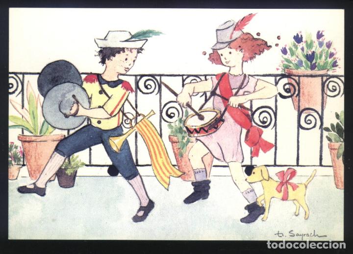 Postkarten: A-3723- POSTAL CON DIBUJO DE EULALIA SAYRACH. ELS NENS I ELS JOCS.