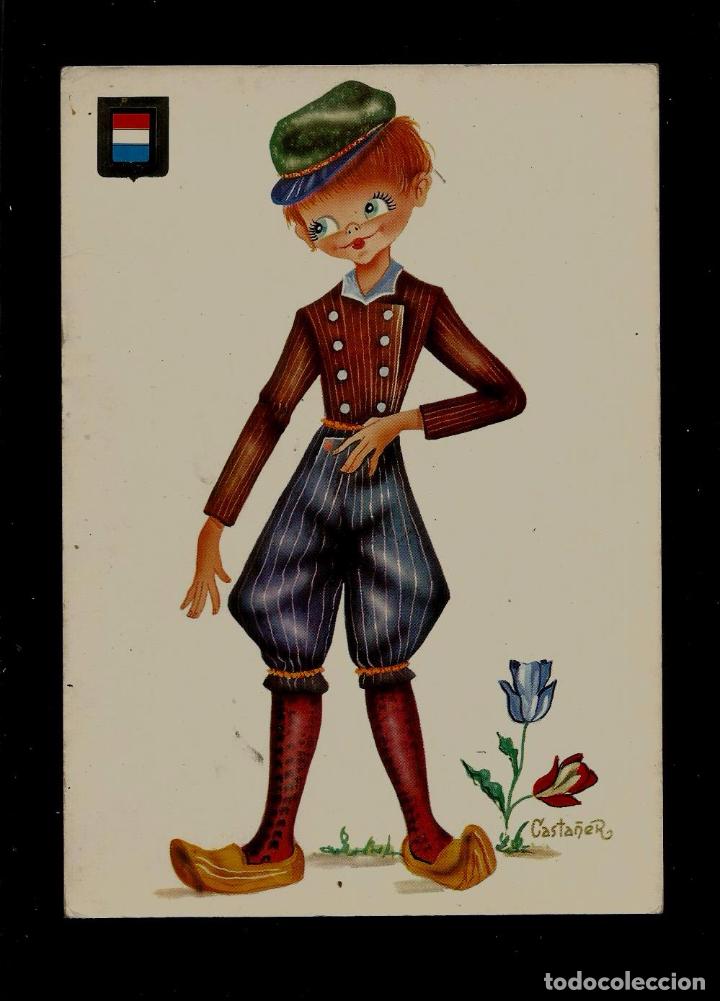 Cartes Postales: ANTIGUA POSTAL - TRAJES REGIONALES - HOLANDA - DIBUJO CASTA&Ntilde;ER - ESCUDO DE ORO - SIN CIRCULAR