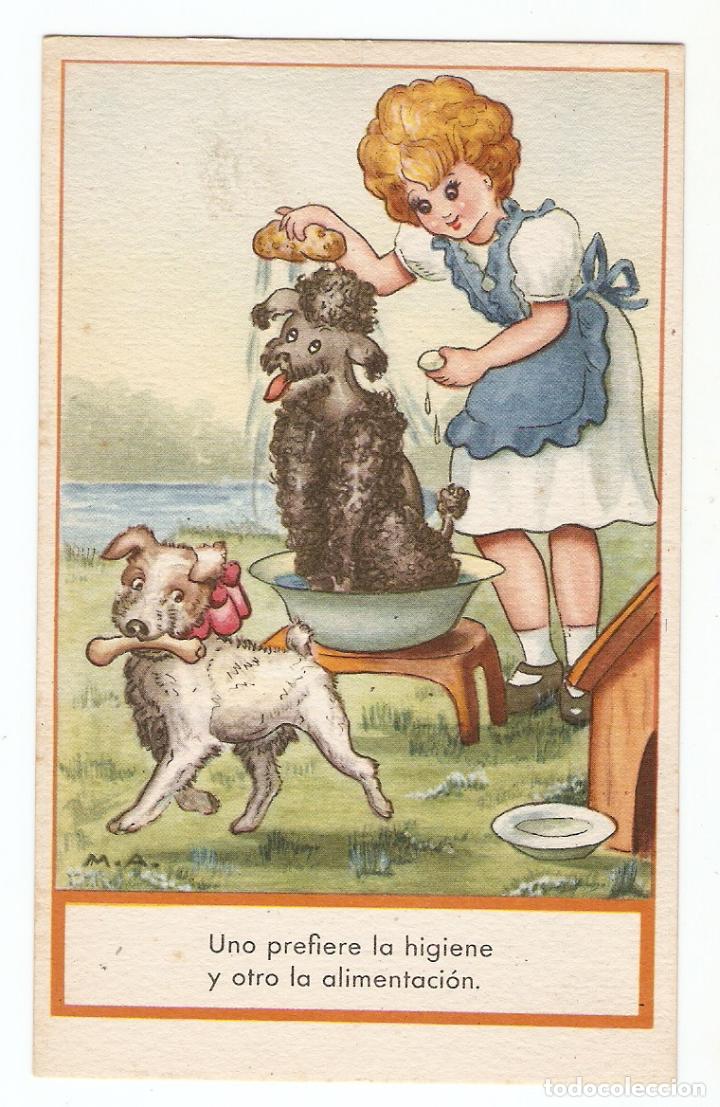 Cartes Postales: POSTAL - NI&Ntilde;A CON PERROS - EDICIONES PABLO D&Uuml;MMATXEN - P D - SERIE 1551