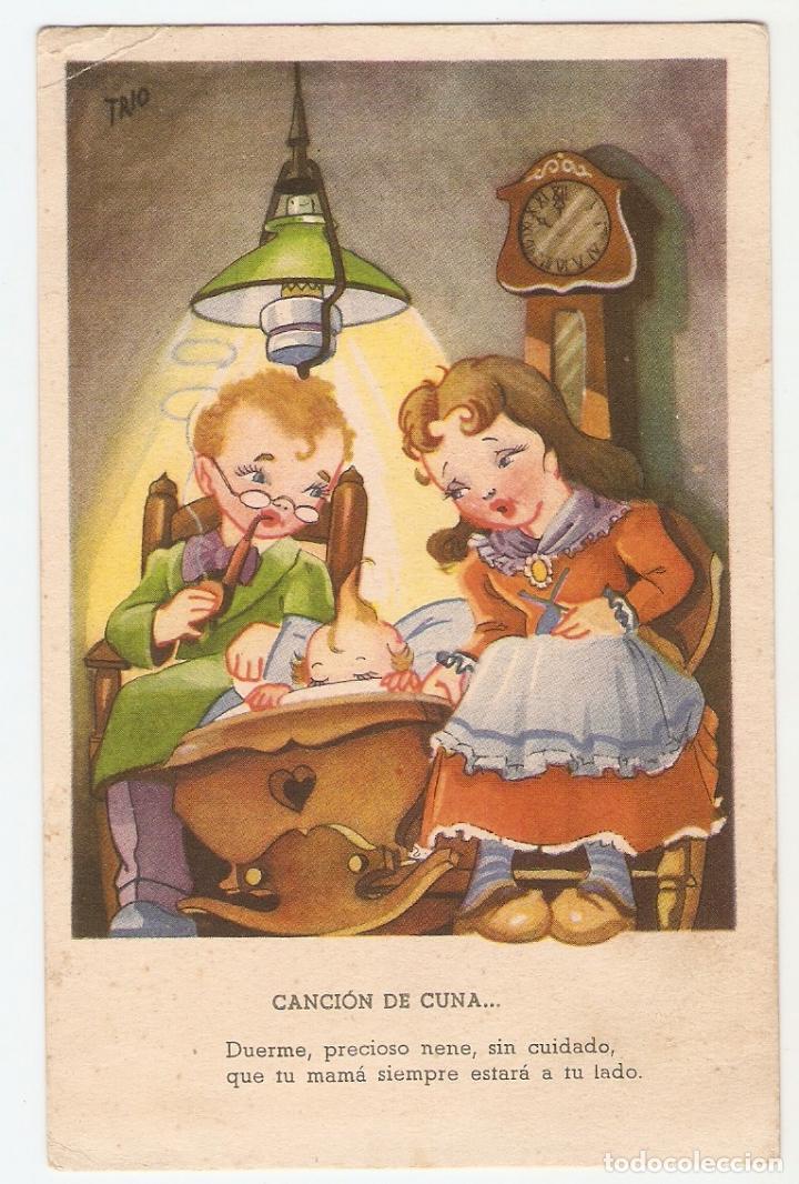 Cartes Postales: POSTAL - EDICIONES TR&Iacute;O - SERIE 31 - PADRES CON NI&Ntilde;O BEB&Eacute; EN LA CUNA