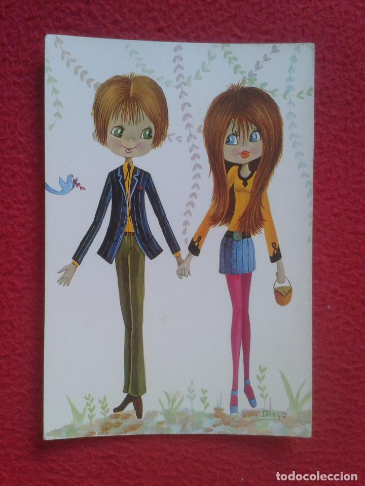 Postales: POSTAL POST CARD POSTCARD CARICATURA DIBUJO PAREJA JOVENES NOVIOS MATRIMONIO ? C Y Z VER FOTO/S Y DE