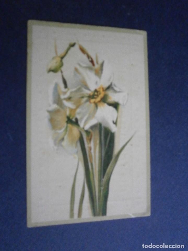 Postcards: bonita postal flores con publicidad