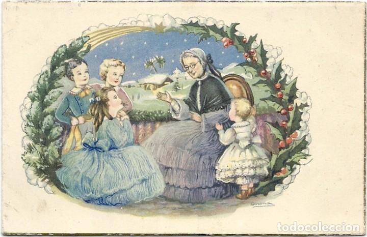Postais: 2049C -GIRONA-CUENTOS DE LA ABUELA NAVIDE&Ntilde;OS-ANTIGUA POSTAL EDICIONES BARSAL N&ordm; 1- DIPTICA 14X9 CM