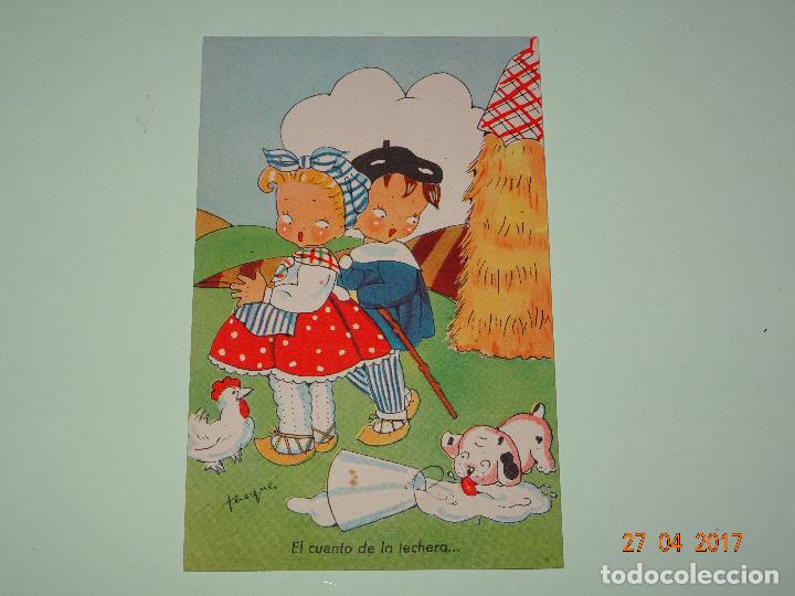 Cartoline: Antigua Tarjeta Postal NI&Ntilde;OS VASCOS Dibujos de TEREQUE de Ediciones C.D.R. - A&ntilde;o 1940s.