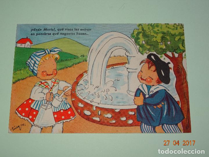 Cartoline: Antigua Tarjeta Postal NI&Ntilde;OS VASCOS Dibujos de TEREQUE de Ediciones C.D.R. - A&ntilde;o 1940-50s.