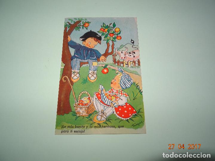 Cartoline: Antigua Tarjeta Postal NI&Ntilde;OS VASCOS Dibujos de TEREQUE de Ediciones C.D.R. - A&ntilde;o 1940-50s.