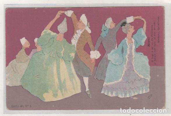 Cartes Postales: Minue Serie 4&ordm; n&ordm; 1 Manuel Quintana. Ilustrador sixto. Reverso sin dividir.