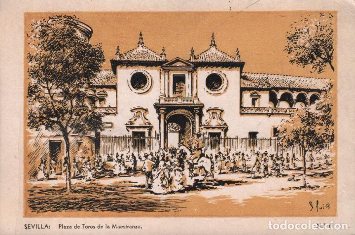 Postales: POSTAL SEVILLA . PLAZA DE TOROS DE LA MAESTRANZA , ED. MANUALES ESPA&Ntilde;OLAS N&ordm;1 . P/MUNDI/SEVILLA-005