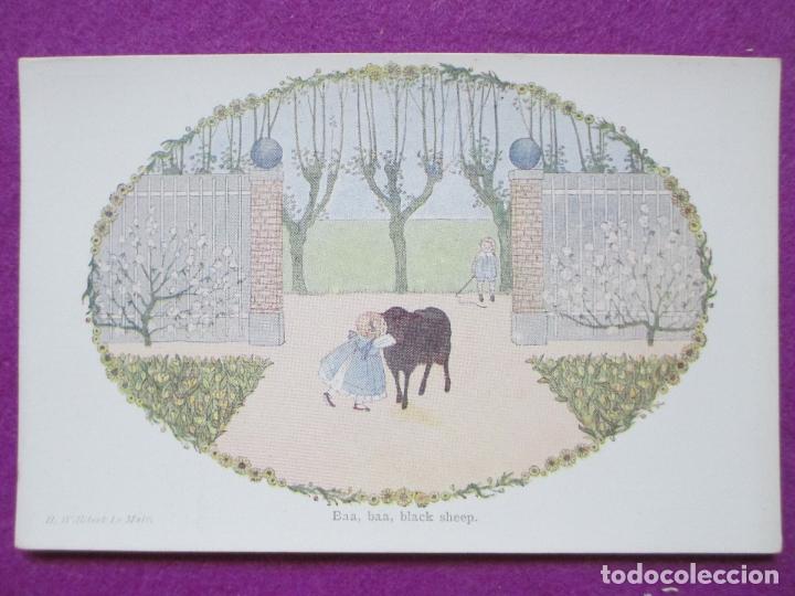 Cartoline: POSTAL, H. WILLEBEEK LE MAIR, BAA, BLACK SHEEP, NI&Ntilde;A CON OVEJITA, P44