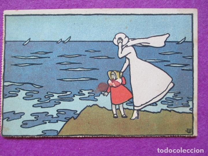 Cartoline: POSTAL, SE&Ntilde;ORA, NI&Ntilde;A, MAR, P80