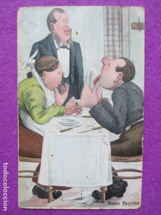 Cartoline: POSTAL, MUJER Y HOMBRE COMIENDO, SANS FA&Ccedil;ONS, P90