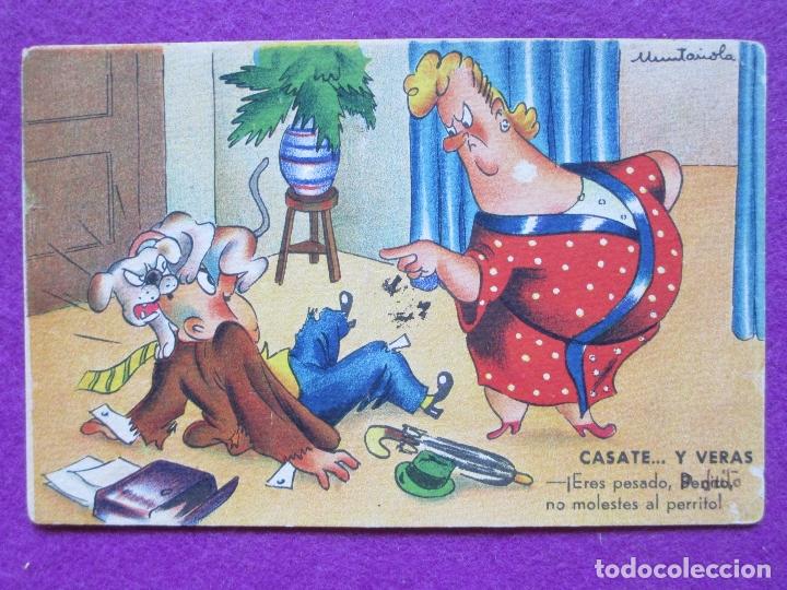 Cartoline: POSTAL, MUJER, HOMBRE, PERRO, PERRITO, P126