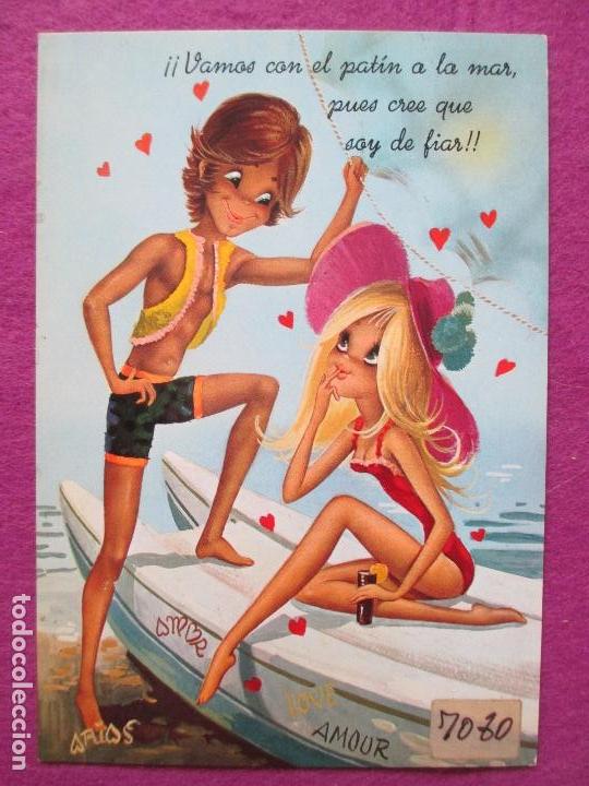 Cartoline: 1 POSTAL, PAREJA ENAMORADOS, ILUS. ARIAS, EDIC. C.Y.Z, N&ordm;7080