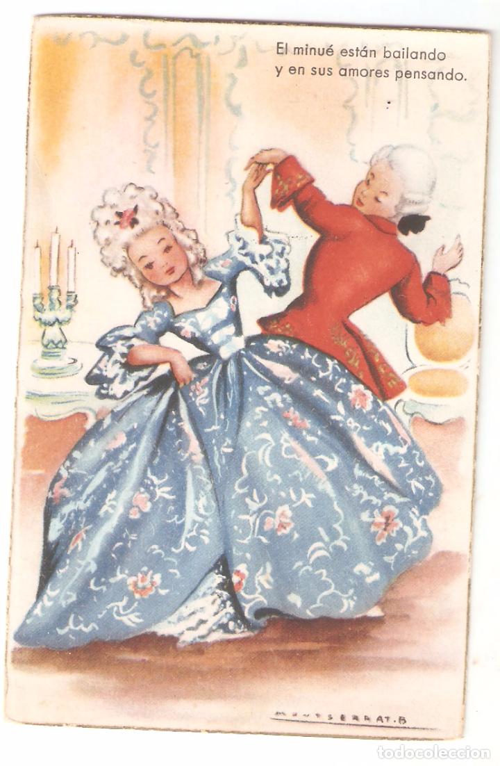 Cartoline: El minue esta bailando.. serie 6 141/8. ed. Colon. dibujo Montserrat B.. Vell i Bell.