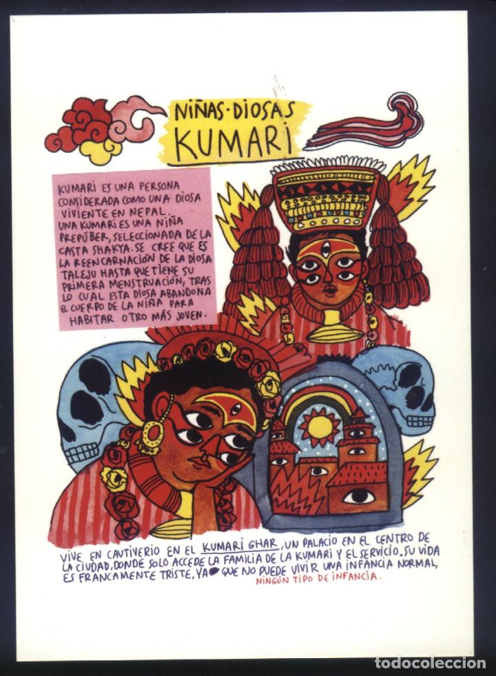 Postkarten: A-5314- Postal con dibujo. Kumari. Ni&ntilde;as diosas.