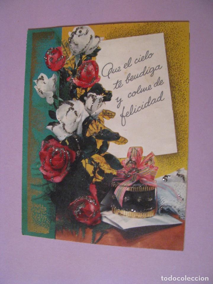 Postcards: POSTAL DIPTICA, TROQUELADA. CON PURPURINAS. ESCRITA.