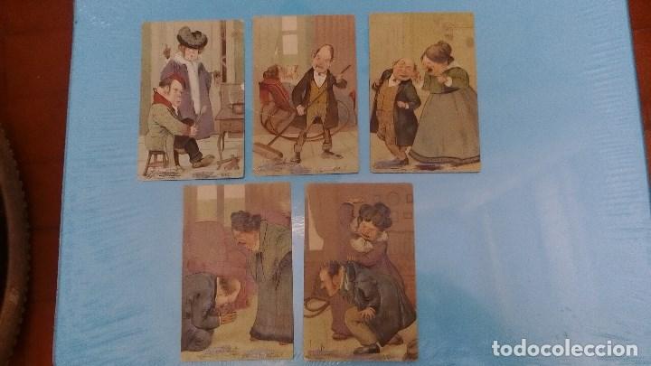Cartoline: TARJETAS POSTALES ANTIGUAS SATIRICAS CON RELIEVE A&Ntilde;OS 60 LOTE DE 5 UDS CIRCULADAS SERIE 6838 GERMANY
