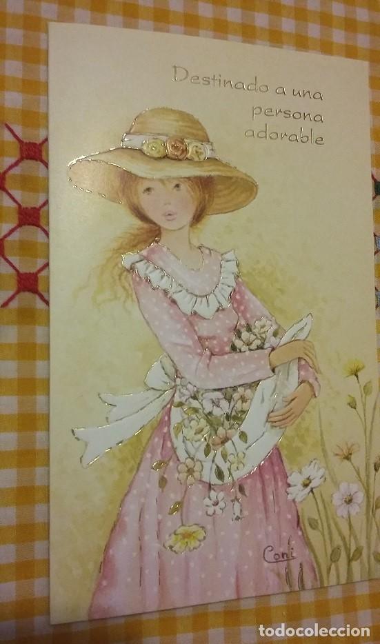 Postais: CONI ILUSTRADORA. POSTAL INFALTIL CYZ. RESALTADO PERFIL EN DORADO A&Ntilde;OS 80. MAS GRANDE DE ESTANDAR