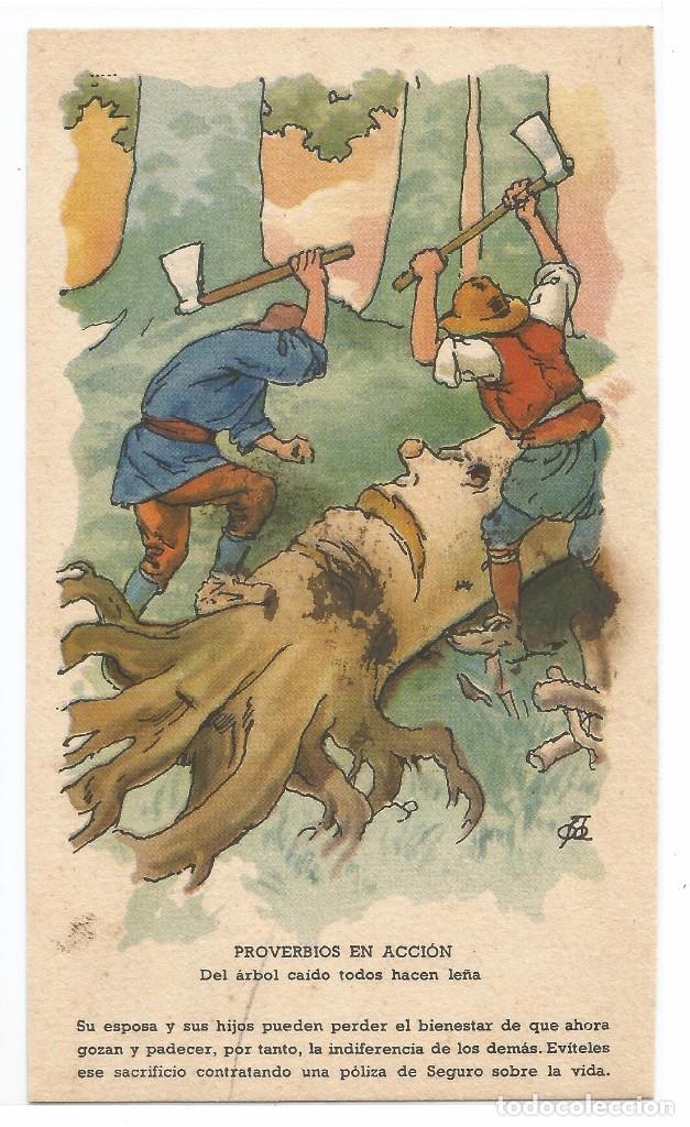 Postais: SERIE PROVERBIOS EN ACCION .- BANCO VITALICIO DE ESPA&Ntilde;A .- ILUSTRA APELES MESTRES
