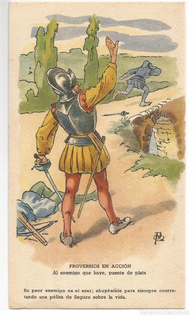 Postais: SERIE PROVERBIOS EN ACCION .- BANCO VITALICIO DE ESPA&Ntilde;A .- ILUSTRA APELES MESTRES