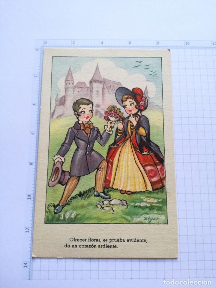 Postcards: POSTAL SERIE 64 - MOTIVO, OFRECER FLORES, PAREJA ENAMORADOS