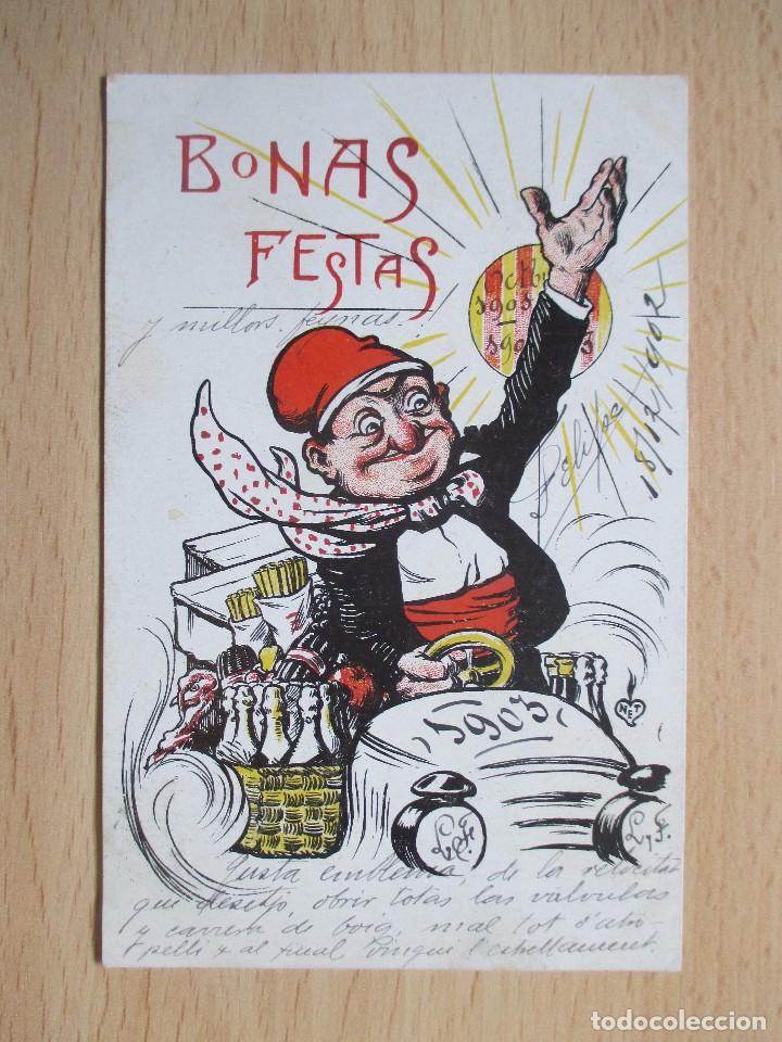 Postales: Tarjeta postal antigua &ndash; Bonas Festas (Ilustraci&oacute;n de Cornet)