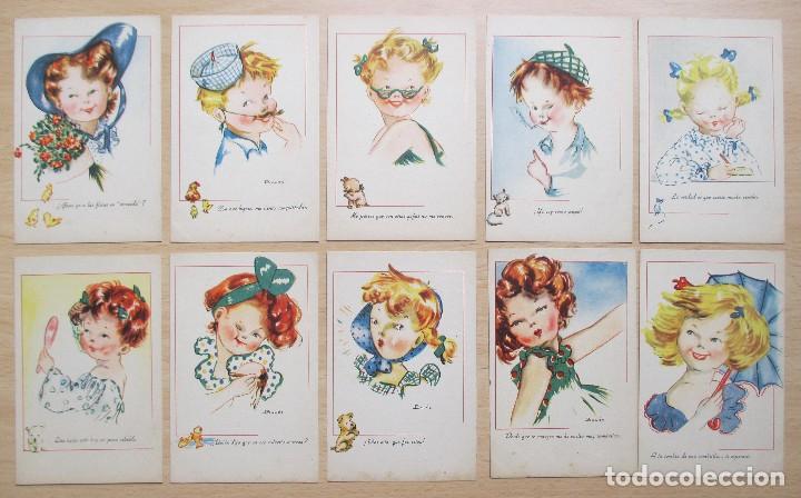 Postales: Lote 10 postales antiguas infantiles ilustradas por Bol&oacute;s